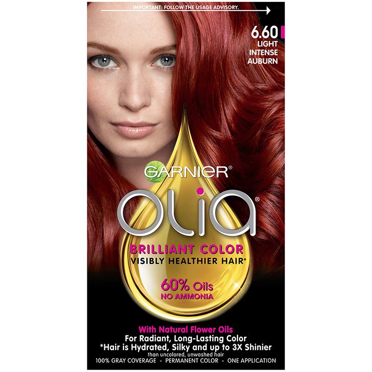 Olia Brilliant Color Hair Color 6.60 Light Intense Auburn